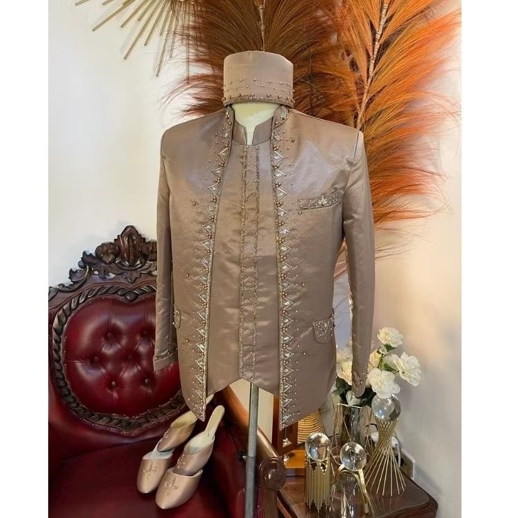 Jual Basofi pengantin pria | Beskap pengantin pria modern | Shopee ...