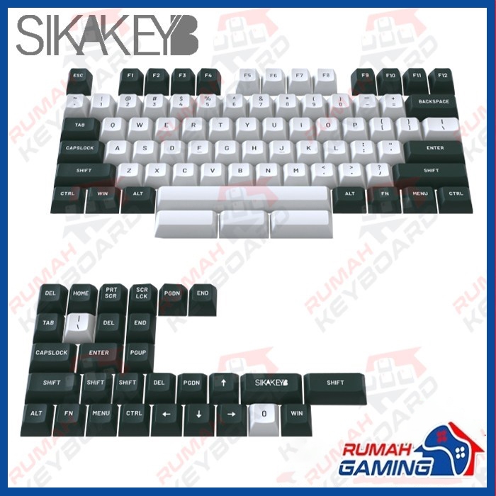 Jual SIKAKEYB - Green White - Pbt - Oem Height - Spherical - Keycaps ...