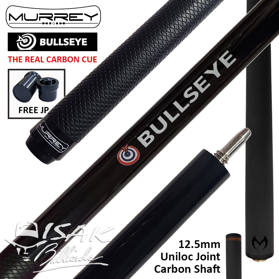 Jual Bullseye Carbon Black BCB Uniloc Cue low Deflection Stick Billiard ...