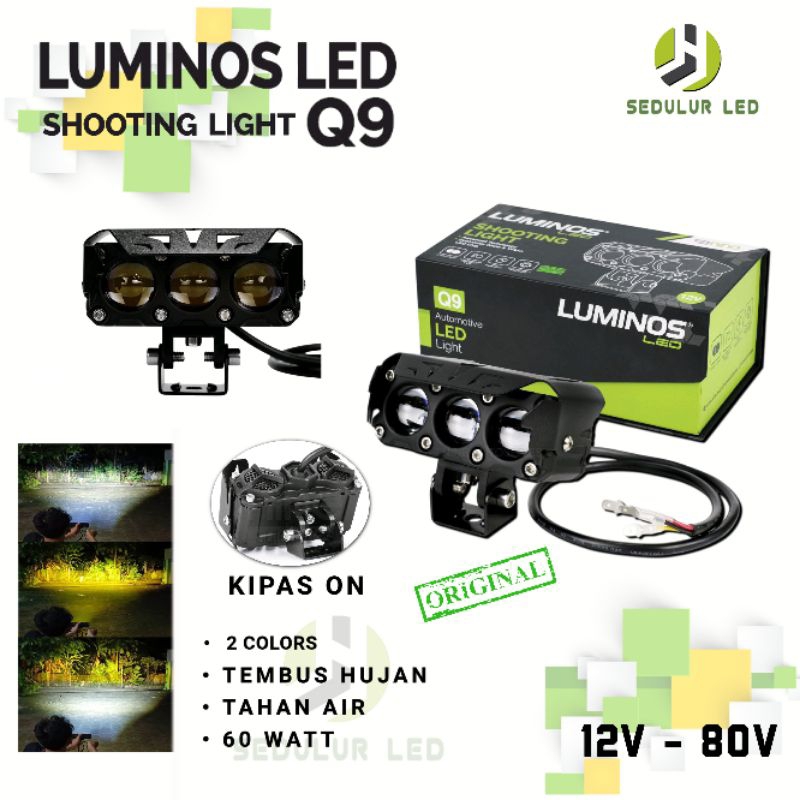 Jual 1 SET LAMPU LED TEMBAK LASER 3 MATA LUXIMOS Q9 Hi LOW MOBIL ...