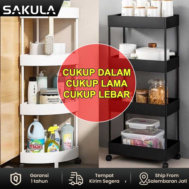 Jual SAKULA Rak Dapur 4 Susun Rak Troli Serbaguna Rak Persegi Rak ...