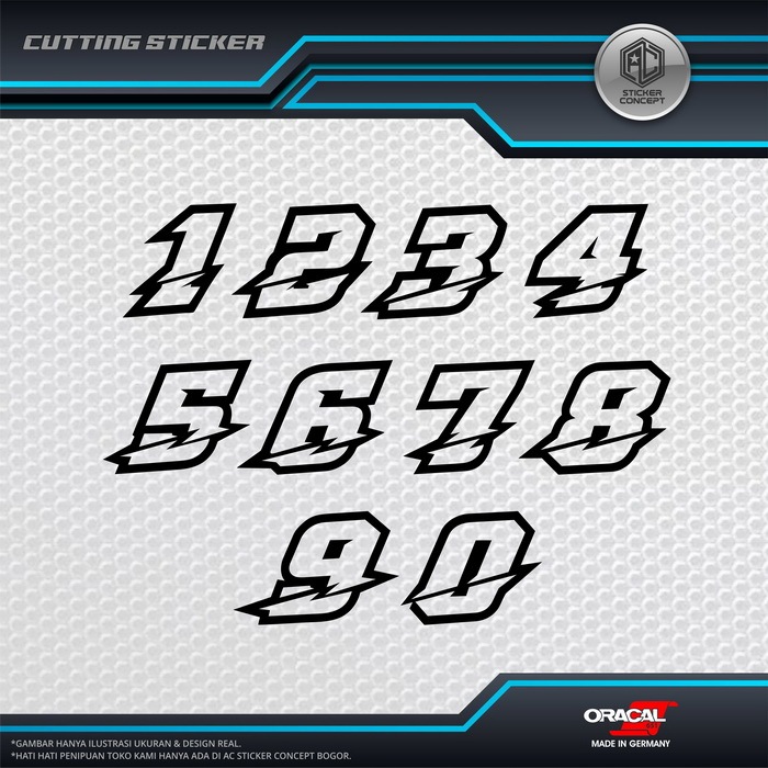 Jual Sticker Cutting Nomor Angka Balap Racing Keren Stiker Body Mobil ...