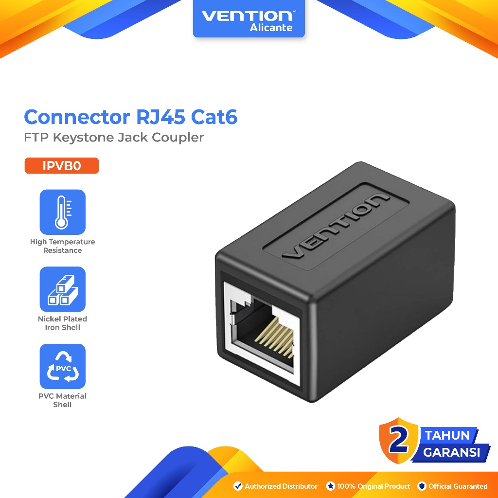 Jual Vention Kabel LAN Extender Connector RJ45 Cat6 FTP Keystone Jack ...