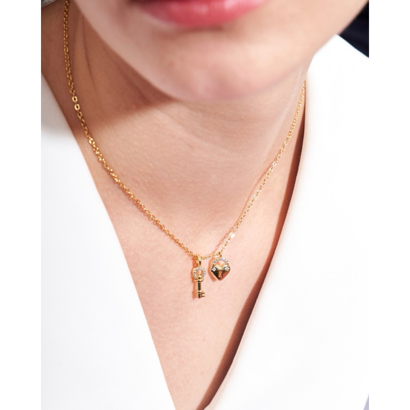 YVIS Twin Treasures Necklace 18K Gold Silver Rhodium Plated Hypoallergenic