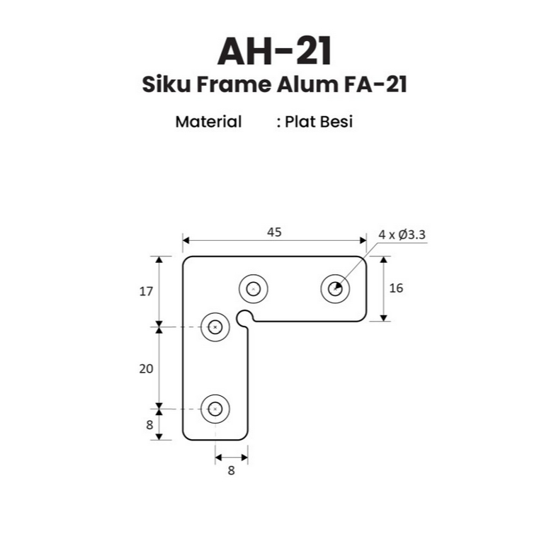 Jual Huben AH-21 Siku Besi Frame Aluminium Alumunium Profile Profil ...