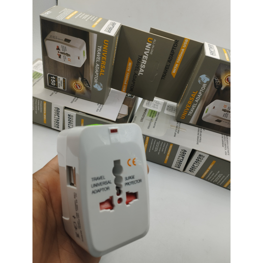 Jual Universal Travel Adaptor 2.1A Fast charging Colokan adapter Dual ...