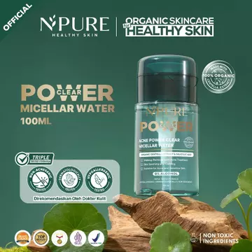 NPURE Acne Power Clear Micellar Water 100ml Micellar No Alcohol SLS Free 100ml Travel Size