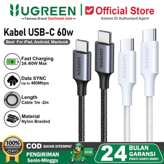 UGREEN Kabel PD Type C to Type C Nylon Braided Fast Charging Max 3A 60w