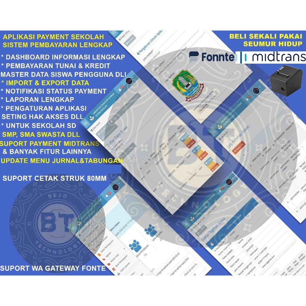APLIKASI WEB SOURCE CODE PEMBAYARAN SPP SEKOLAH DILENGKAPI KIRIM PESAN DAN WA SIAP PAKAI GARANSI SEUMUR HIDUP