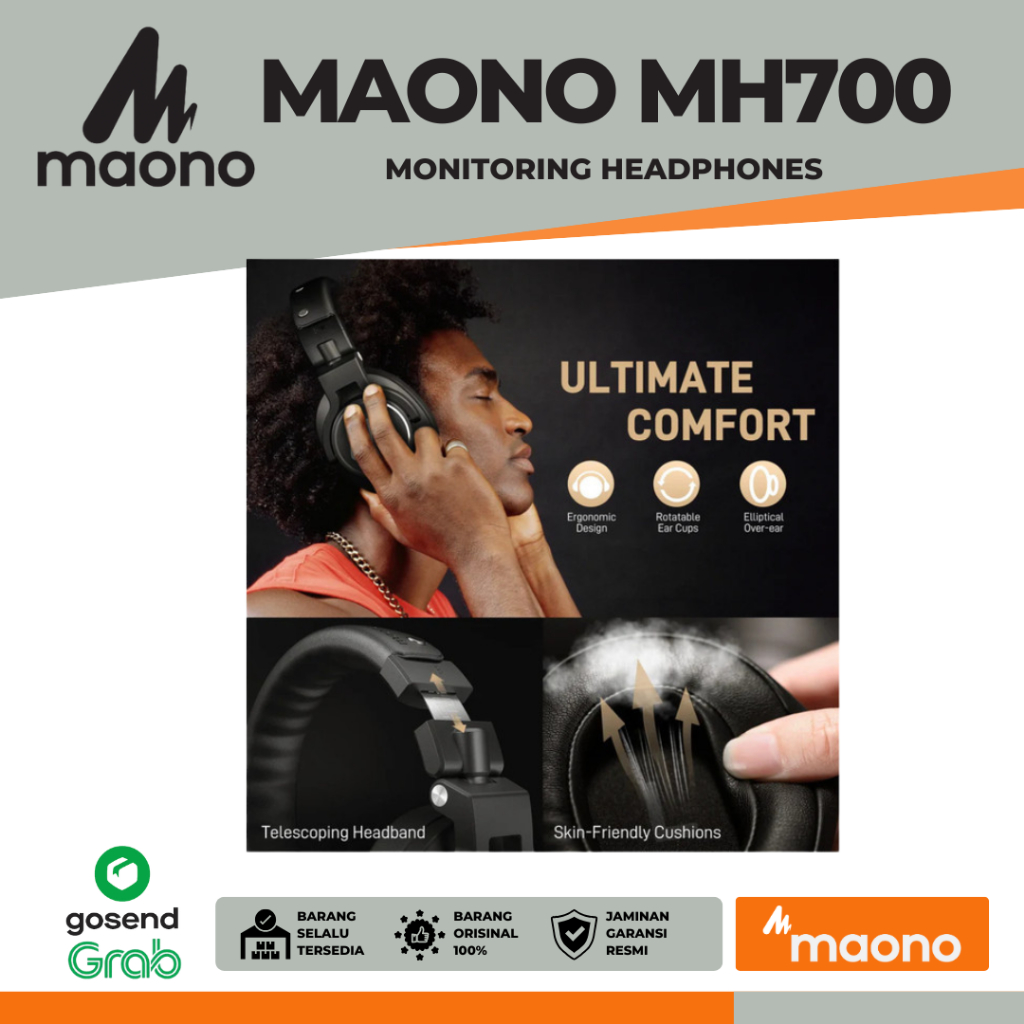 Jual Maono MH700 Monitoring Headphones - Headset Podcast, Recording ...