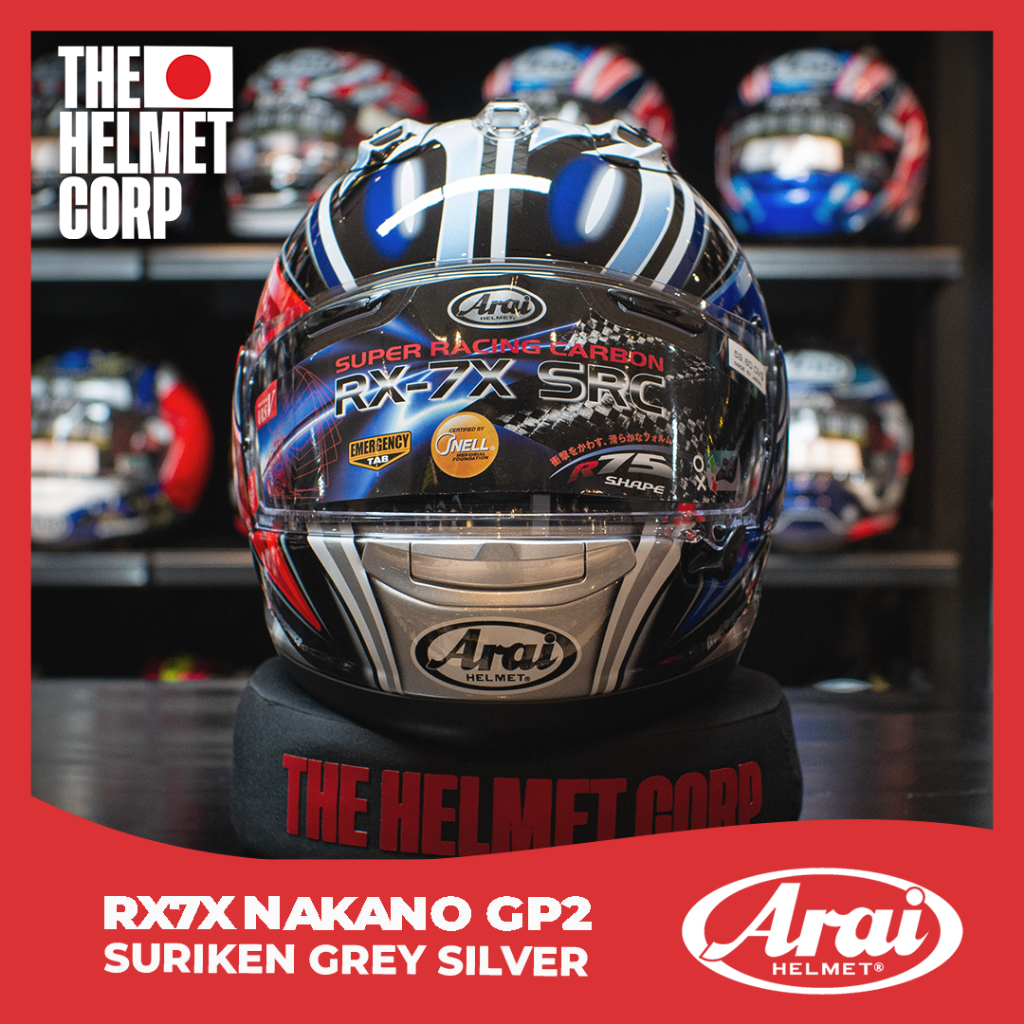 Jual ARAI RX7X SRC NAKANO GP2 SHURIKEN GREY SILVER FULL FACE