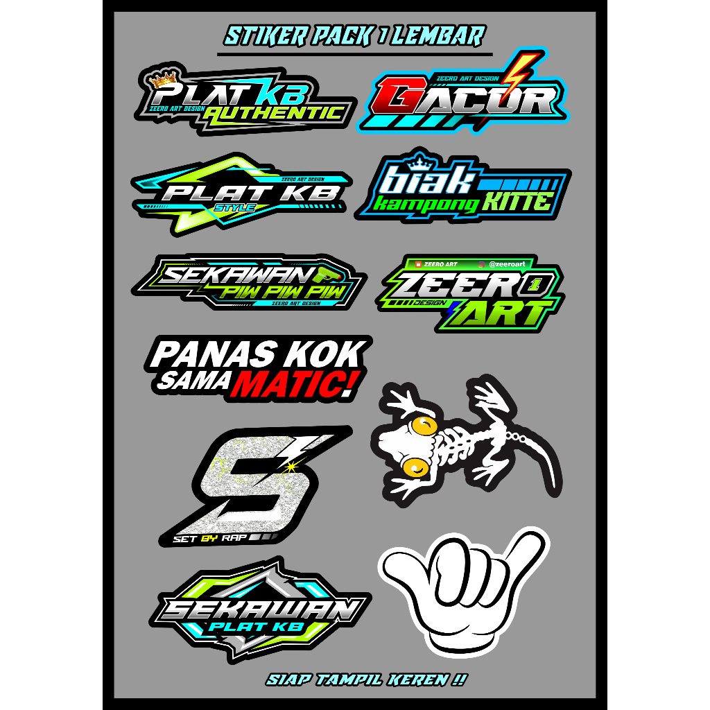 Jual STIKER PACK 1 LEMBAR ZEERO ART PRODUCTION | Shopee Indonesia