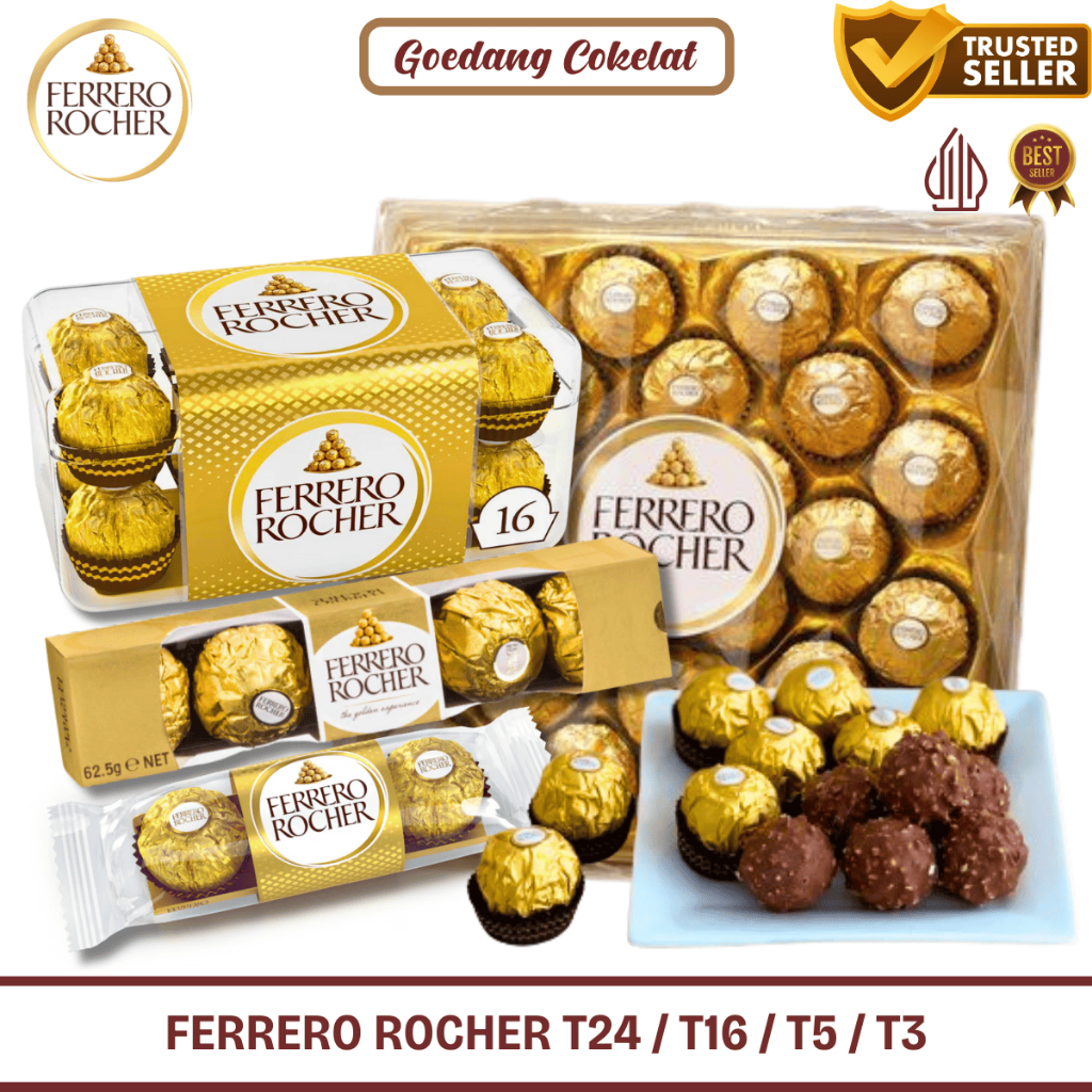 Jual Ferrero Rocher Chocolate T16 T5 T3 | Halal Cokelat Coklat Ferero ...