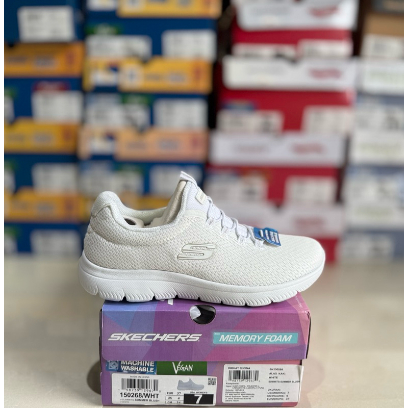 Jual SKECHERS SUMMITS WHITE 150268/WSL SIZE 37 | Shopee Indonesia