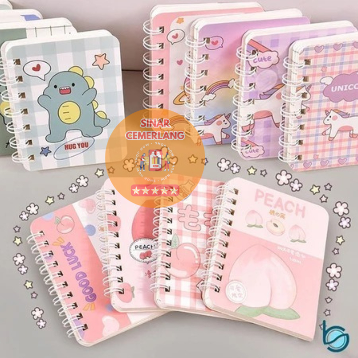 Jual SC Mini Notebook A7 Motif Lucu Buku Notebook Ring / Buku Catatan ...