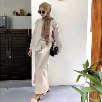 Satin Long Skirt Rok Satin Silk Panjang M Sampai XXL