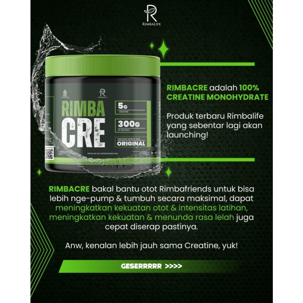 Jual RIMBALIFE Rimba Cre 300 gr 60 serving RimbaCre Creatine ...