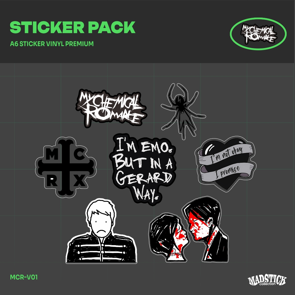 Jual STICKER PACK MCR / STICKER MY CHEMICAL ROMANCE / STICKER MUSIC ...