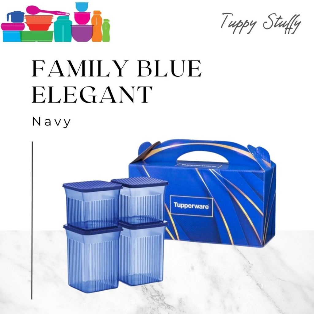Jual Tupperware Family Blue Elegant Set (4)-Blue |Toples crystal set ...
