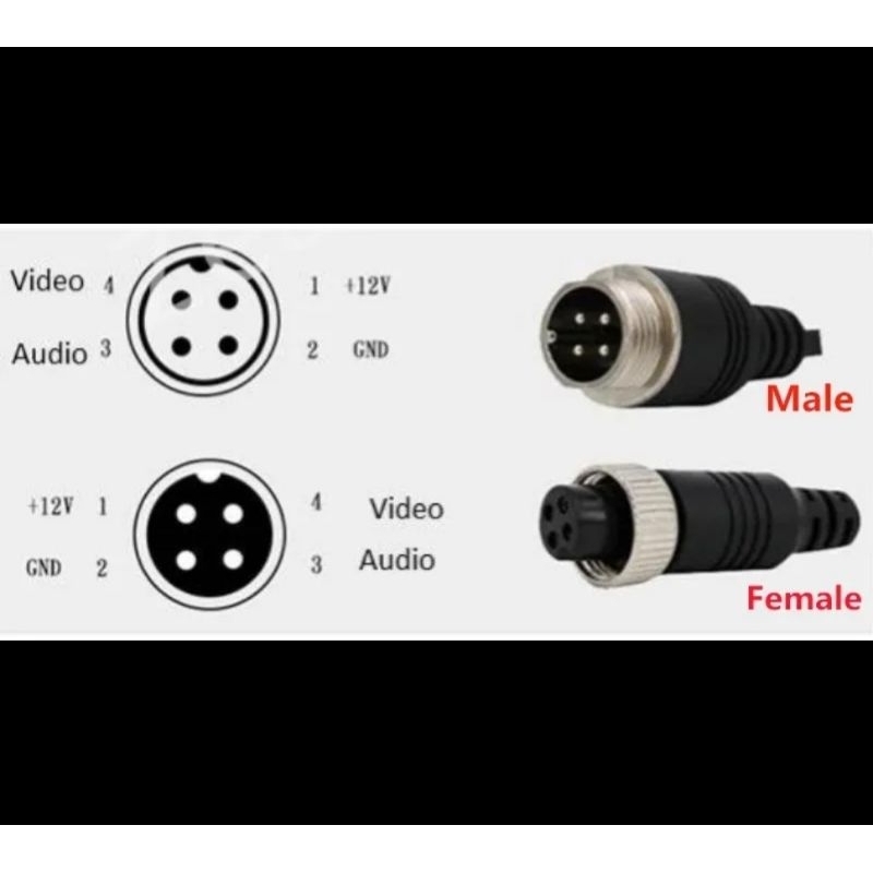 Jual Converter Soket 4 pin to Rca Video CVBS + DC Connector | Shopee ...