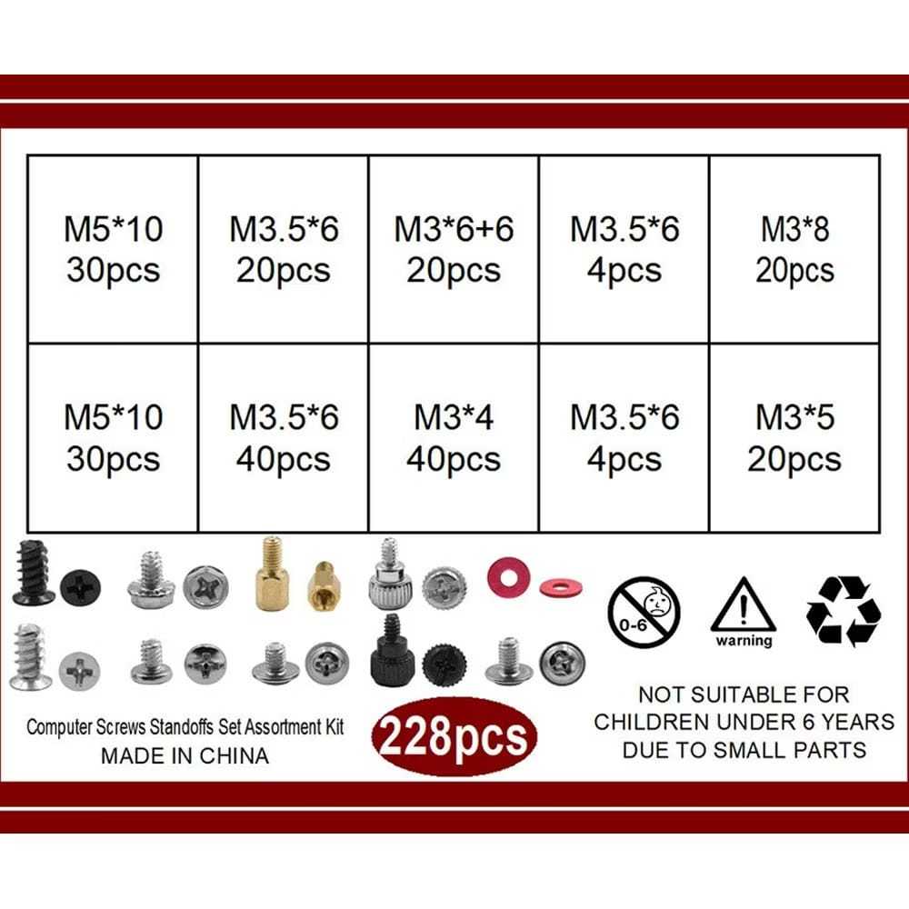 Jual Paket Lengkap Baut Komputer 228Pcs Mur PC Screw Set Lengkap CPU ...