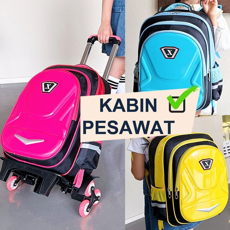 Jual Tas Ransel Troli Koper Anak Sekolah Roda 3 Premium Trolley Dorong ...