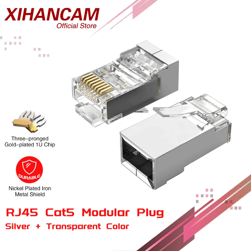 Jual XIHANCAM Konektor RJ45 Cat5e Anti Gagal FTP Kepala Kabel LAN ...
