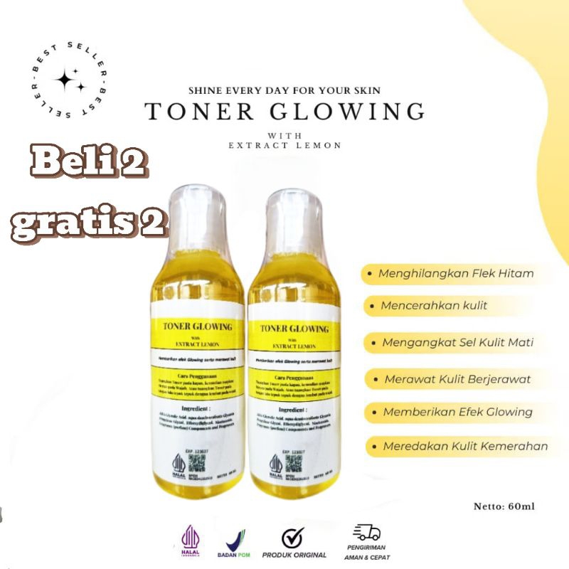 Jual PROMO,,!! Beli 2 gratis 2 Toner Glowing Extrak Lemon Original