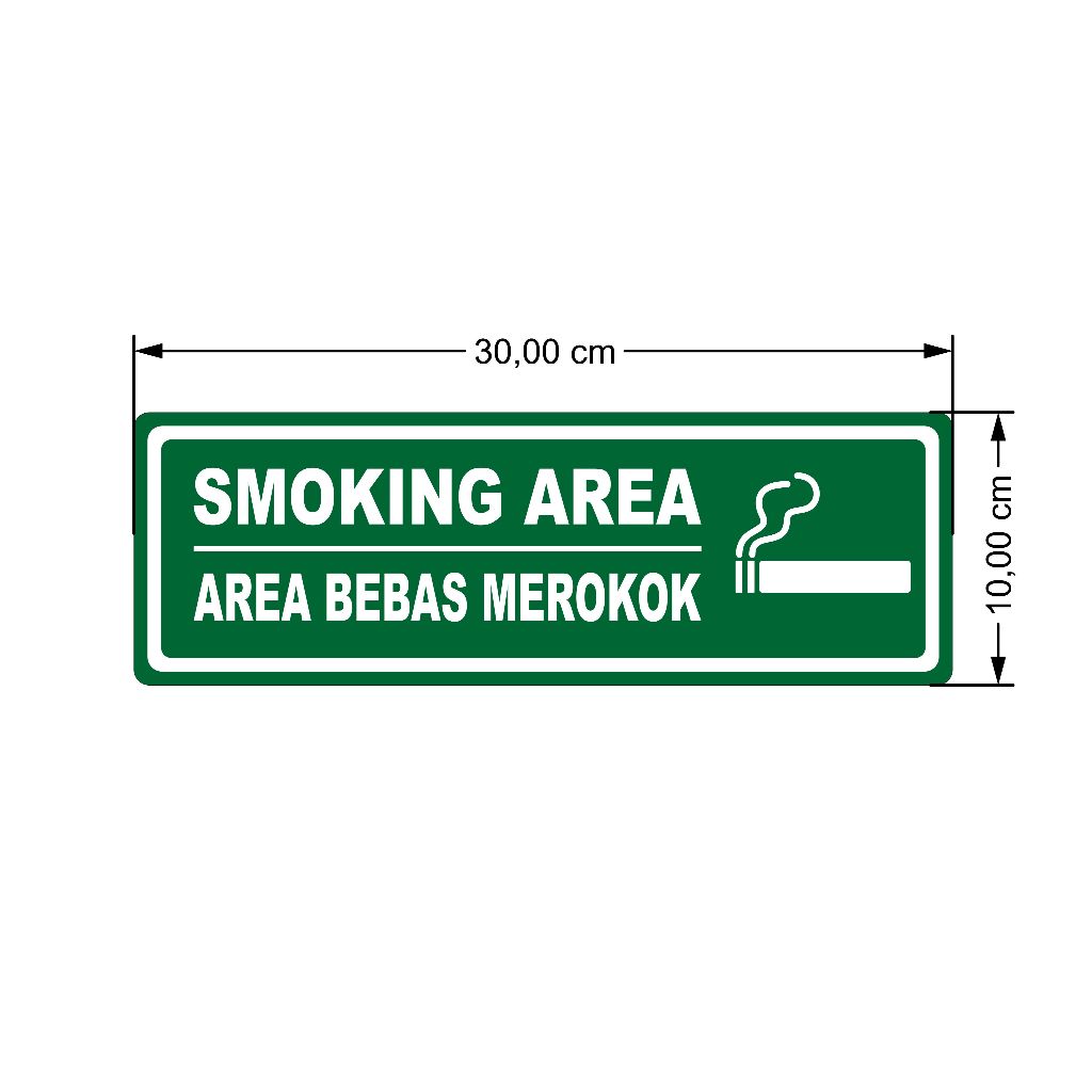 Jual Papan Sign Smoking Area / Area Bebas Merokok Akrilik Hijau ...