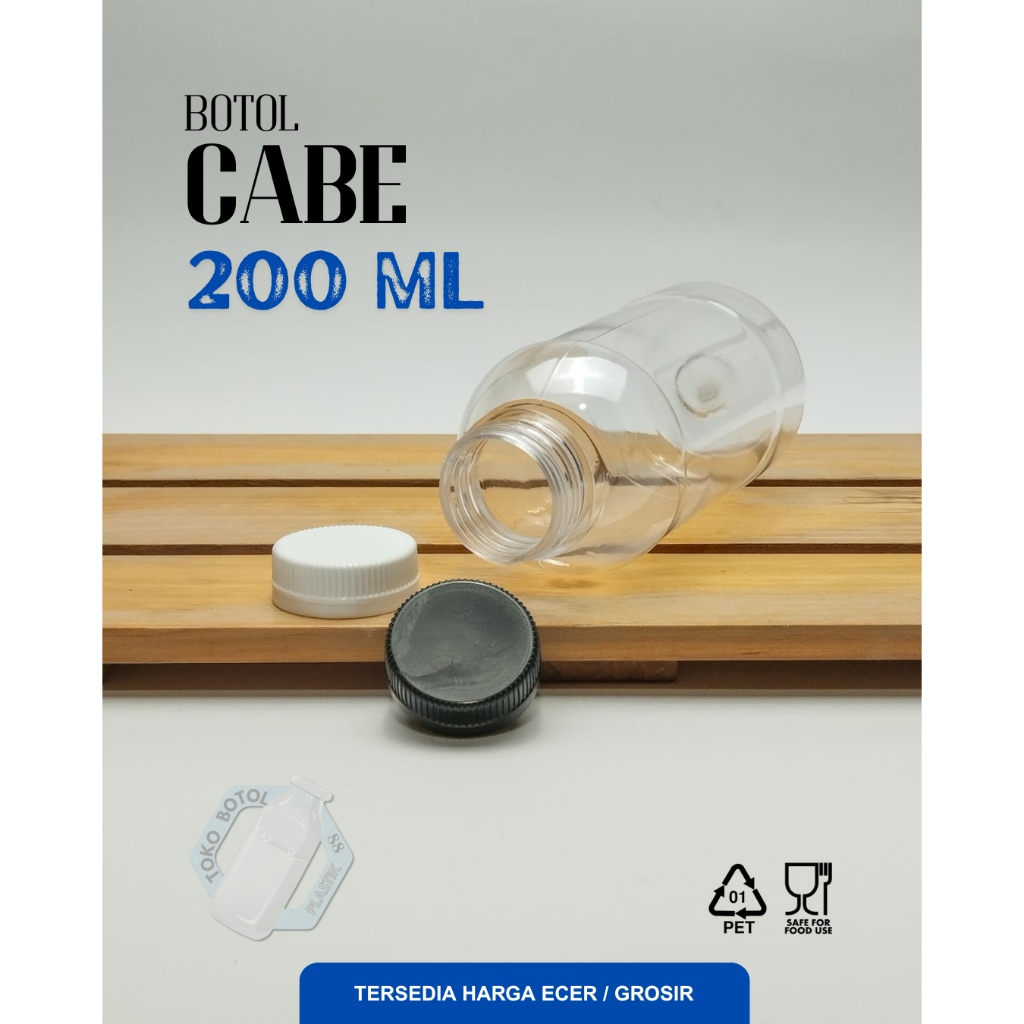 Jual Botol Cabe 200ml / Botol Plastik Tebal Cabe 200ml / Botol Plastik ...