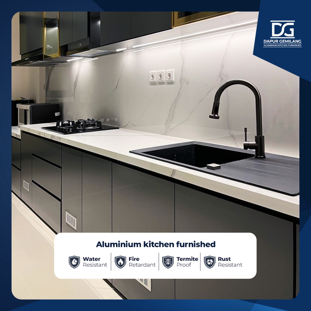 Jual Kitchen Set Aluminium Bahan ACP, Type Premium - French Grey ...