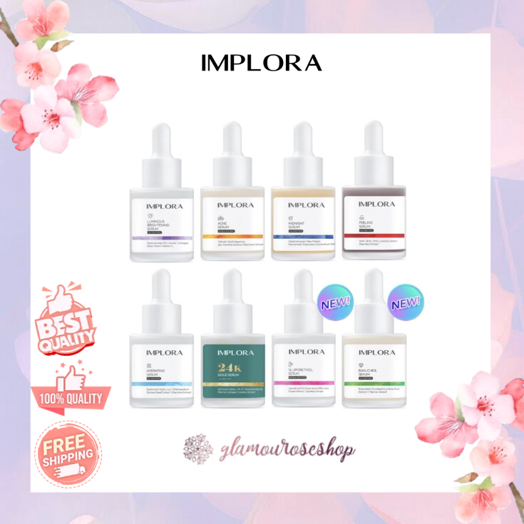 Jual NEW IMPLORA SERUM WAJAH ALL VARIANT ACNE AHA BHA PEELING MIDNIGHT ...