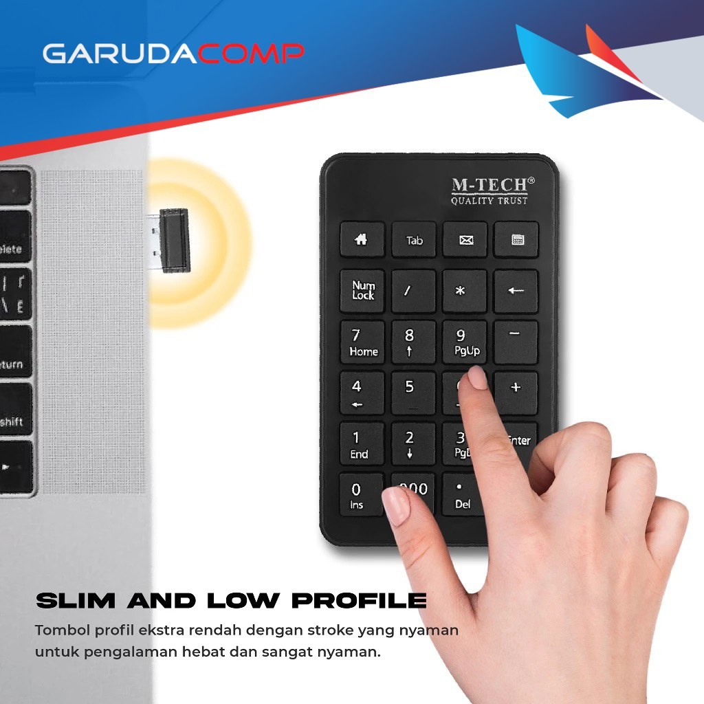 Jual M-TECH Keyboard Numeric Wireless Slim MTech Keypad Numerik Angka ...