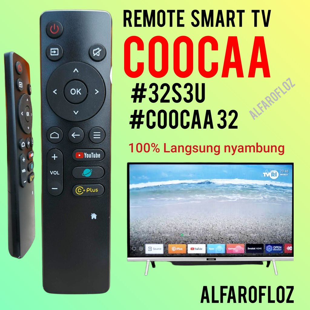 Jual Remote android smart tv Coocaa 32S3U remot 100% langsung nyambung ...