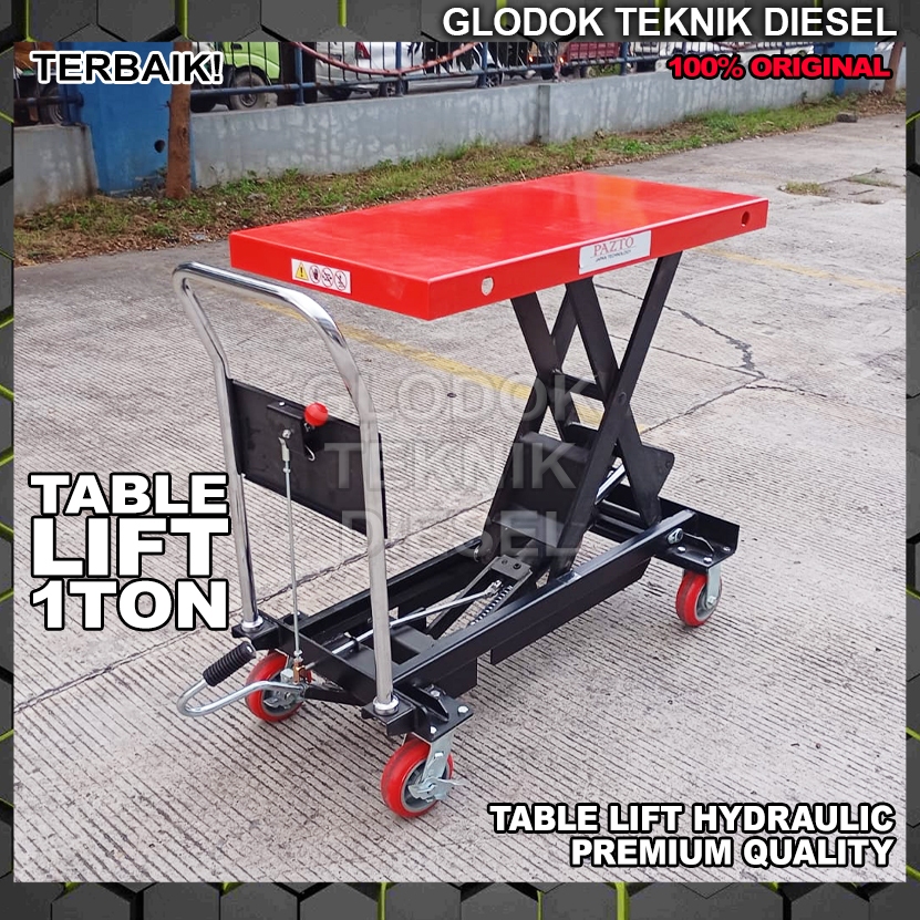 Jual Table Lift Hydraulic 1 Ton x 1.7 & 1 meter HD Scissor Hand Lift ...