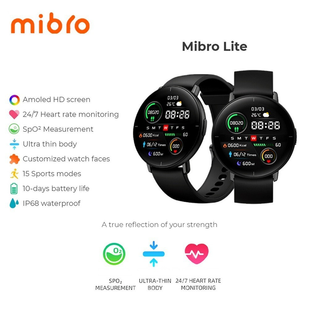 Jual MIBRO Smartwatch Lite 2 / X1 / C2 1.69" / IP68 Waterproof Sporty ...