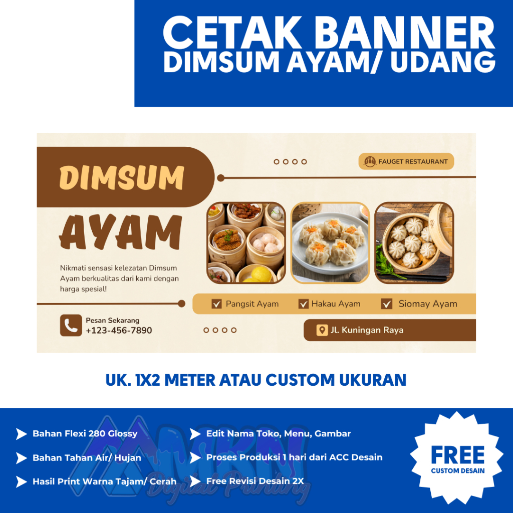 Jual Cetak Banner Spanduk Dimsum Desain Kekinian Bisa Custom Desain ...
