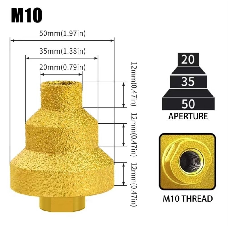 Jual Diamond STEP CHAMFER GOLD 3 Size 20mm 35mm 50mm Mata Bor Pelubang ...