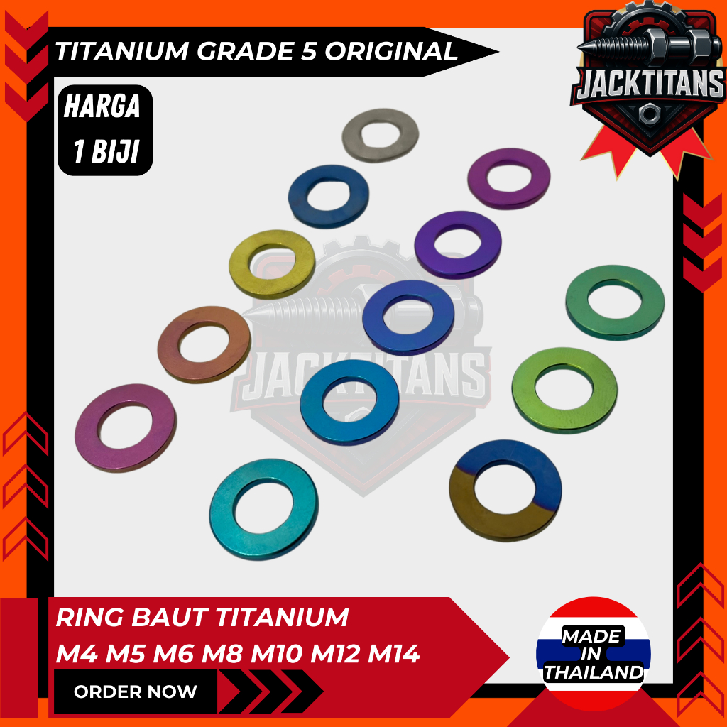 Jual Ring Baut Titanium Reng M 4 5 6 8 10 12 Drat 7 8 10 12 14 17 Grade ...