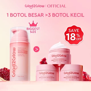 [Isi Besar Hemat]Glad2Glow Pomegranate Niacinamide Brightening Moisturizer 100g Mencerahkan Pemutih Kulit Gel Pelembab Bercahaya Krim Siang dan Malam Perawatan Kulit Ekstrak Delima Asam Lemak Asam Delima Pelembab Esensi Wajah Pelembab G2G Official Store