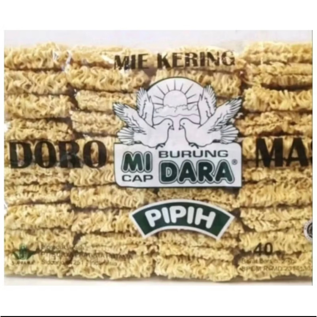 Jual Mie Kering Pipih Doromas Burung Dara 2 kg isi 40 Keping 1 Bal/Ball ...