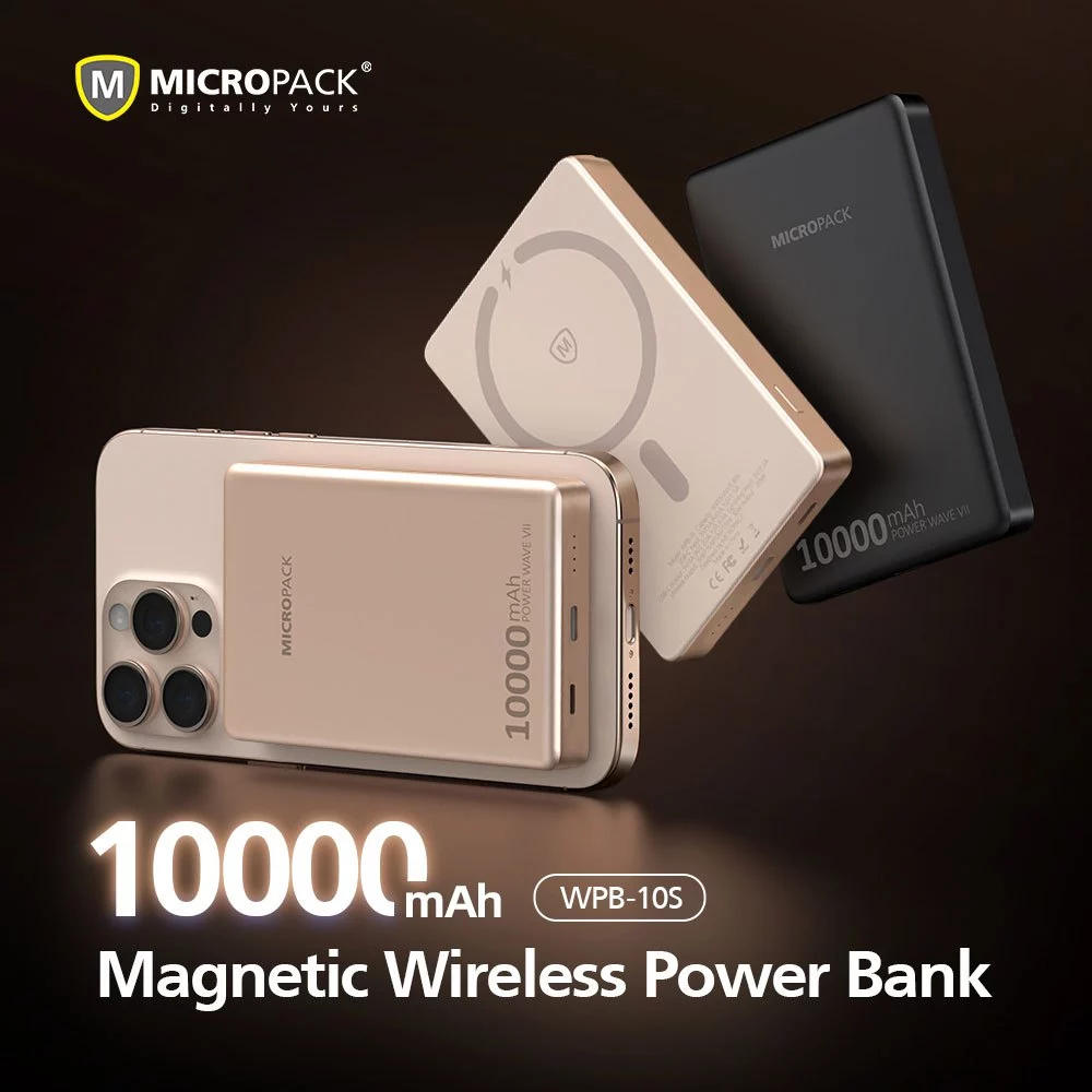 MICROPACK-- 10000 mAh Slim Magnetic Wireless Power Bank Fast Charging WPB-10S
