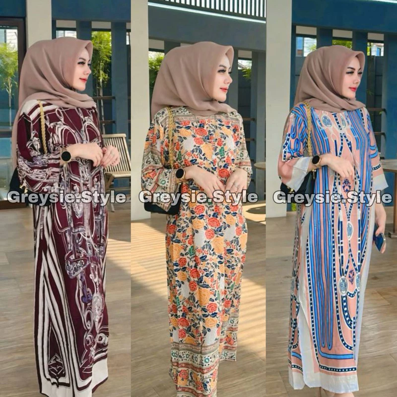Gambar 7 Daster Gamis Busui Rayon Polos Tangan 7/8 LD 120 – Adem & Nyaman