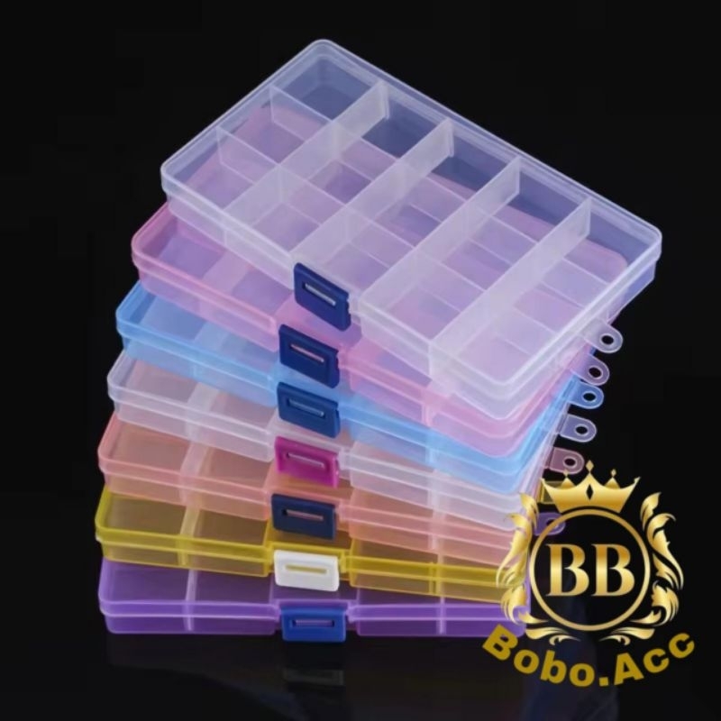 Jual Kotak Manik Manik Box Sekat 10 15 24 Serbaguna (1 PCS) | Shopee ...