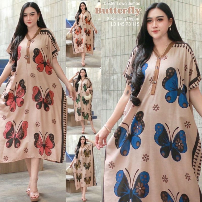 Jual Daster lowo jumbo/Daster kelelawar super jumbo motif Butterfly ...