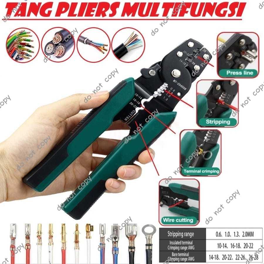 Jual Tang Potong & Kupas Kabel CRV 4in1 Tang Crimping Krimping Skun ...