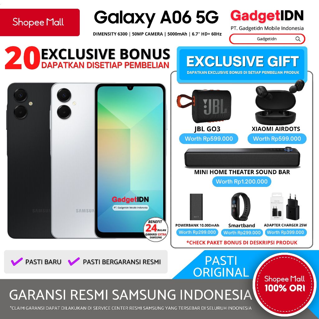 Jual Samsung Galaxy A06 5G 6/128GB Garansi Resmi Samsung | Shopee Indonesia
