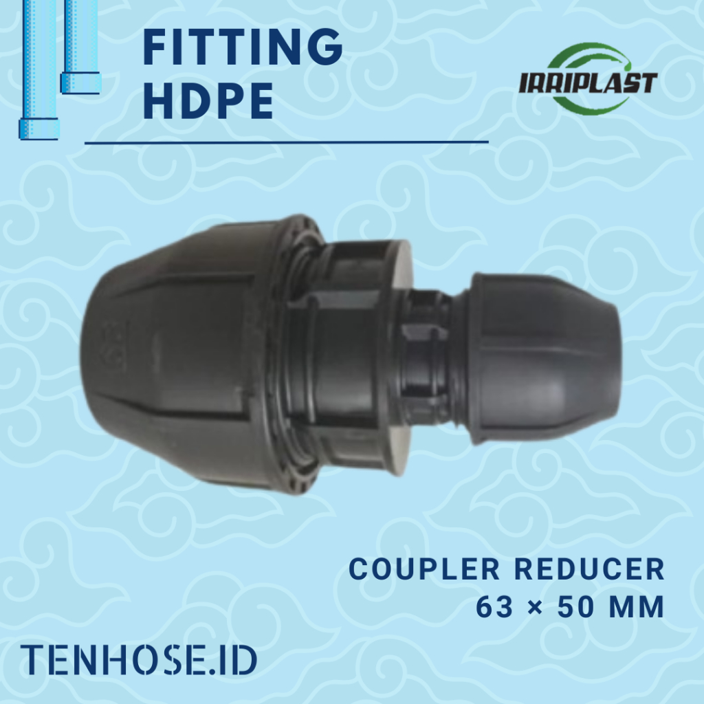 Jual Fitting HDPE Coupler Reducer Compress Ukuran 63 MM × 50 MM (2