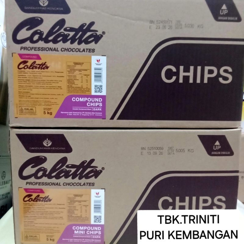 Jual Choco Chips Colatta 200 Gram/1Kg ( Mini Compound & Standard ...