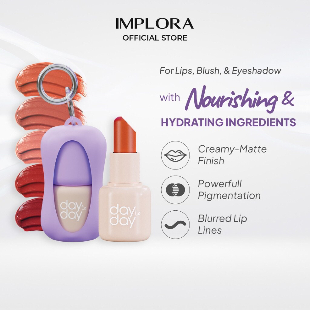 Jual IMPLORA KEY-CHAIN LIP BULLET DAY TO DAY Highly pigmented & silky ...